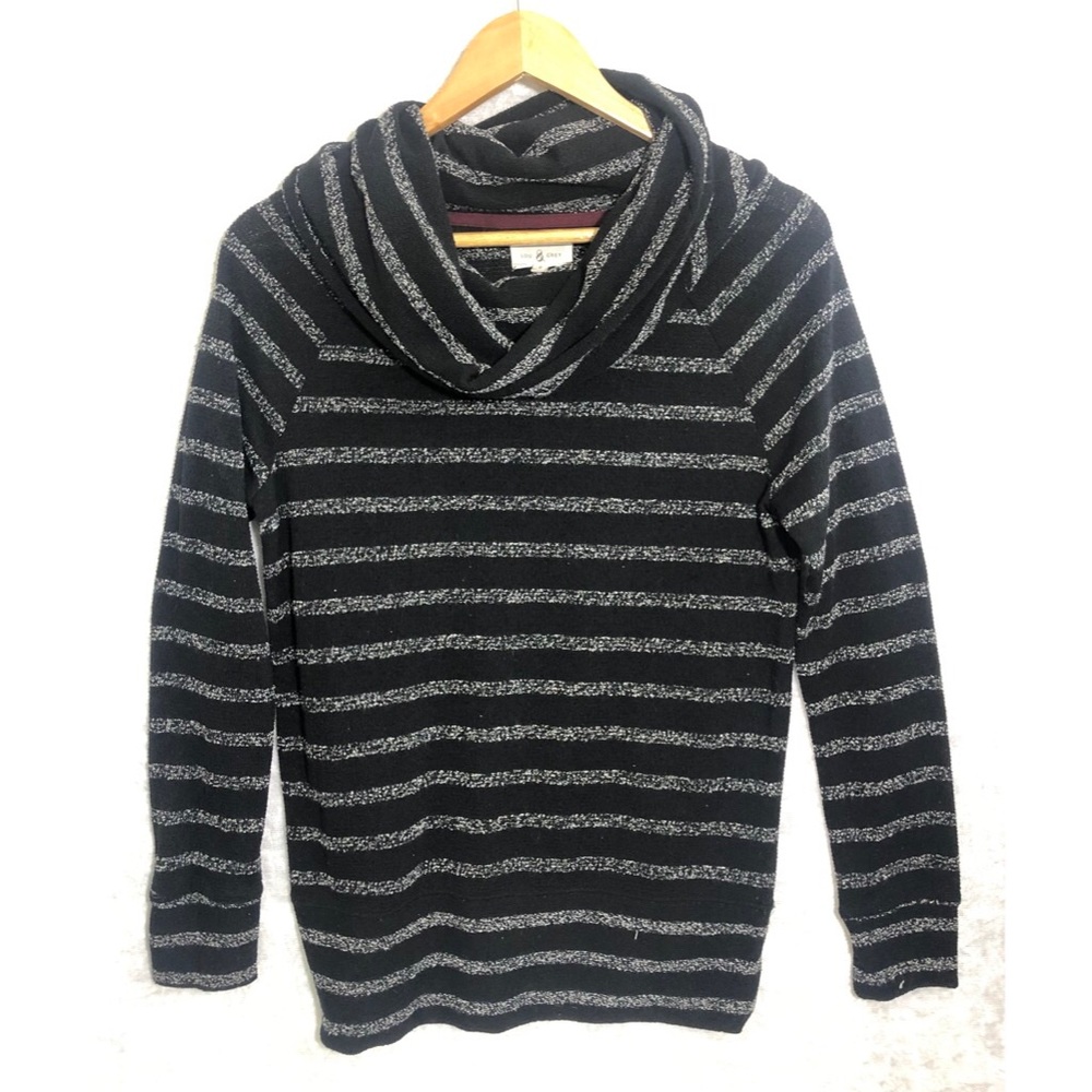 Lou & Grey Striped Cowl Neck Top Size Small